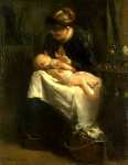 Jacob Maris - A Young Woman nursing a Baby
